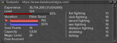 Signature for player Testando